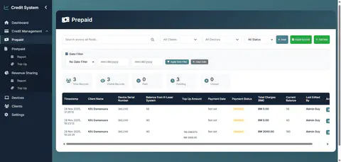 Screenshot of Credit-System